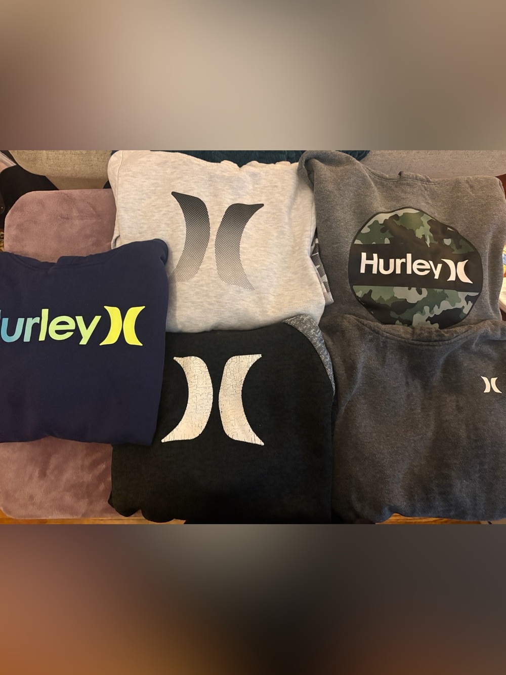 Hurley Kids Pullover Sweatshirts Bundle in Gray, Navy, Black